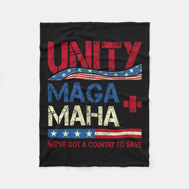Unity Maha We've Got A Country To Save American Fl Fleece Blanket (Front)