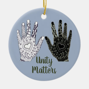 Unity Matters Friendship Hands Ceramic Ornament