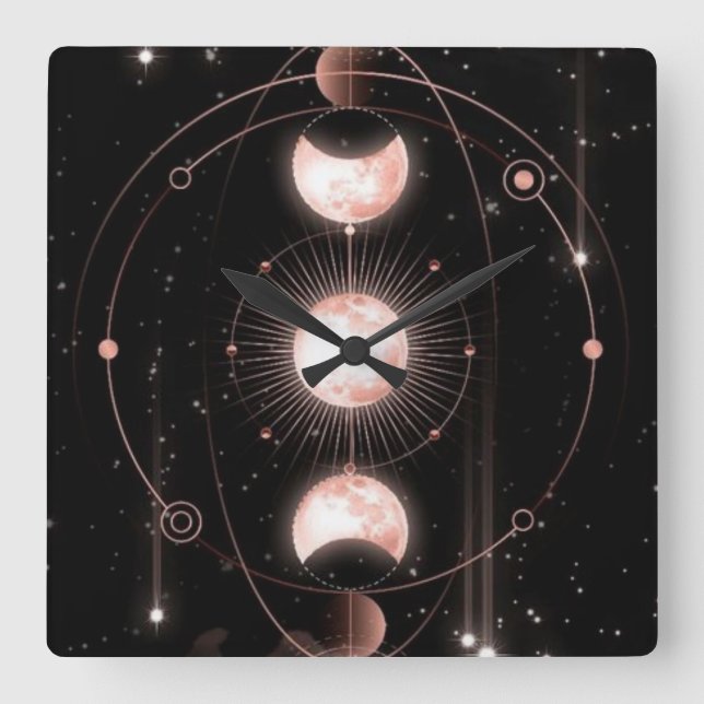 Unity of the Galaxy Square Wall Clock (Front)