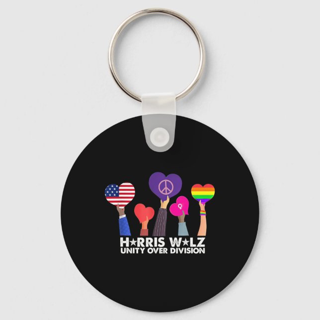 Unity Over Division Harris 2024 Wheimer 2024 Vote  Key Ring (Front)