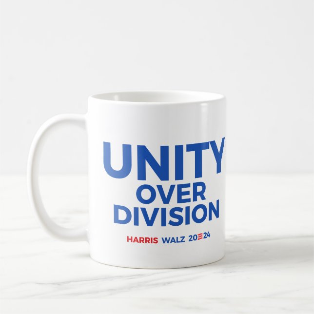 Unity over Division - Harris Walz 2024 Coffee Mug (Left)