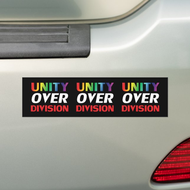 Unity over Division - pride lgbtq lgbt black Bumper Sticker (On Car)