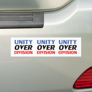 Unity over Division - red, white, blue Bumper Sticker