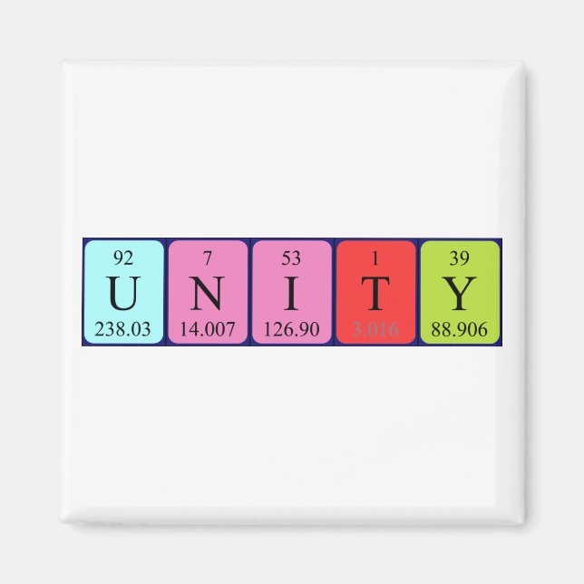 Unity periodic table name magnet (Front)