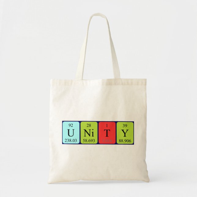 Unity periodic table name tote bag (Front)