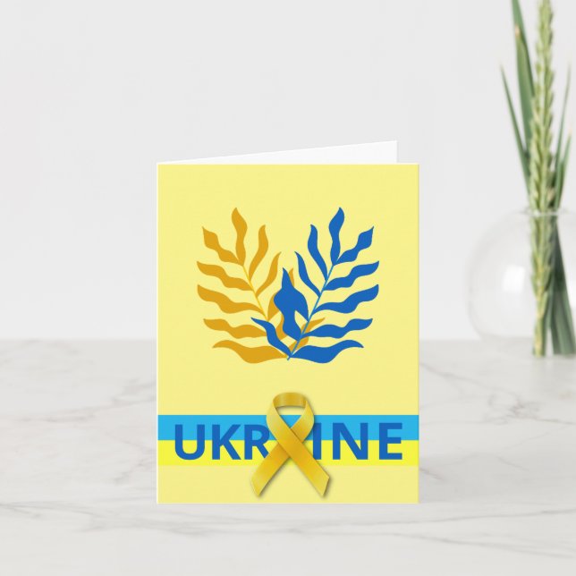 Unity Ribbon for Ukraine Peace Card (Front)