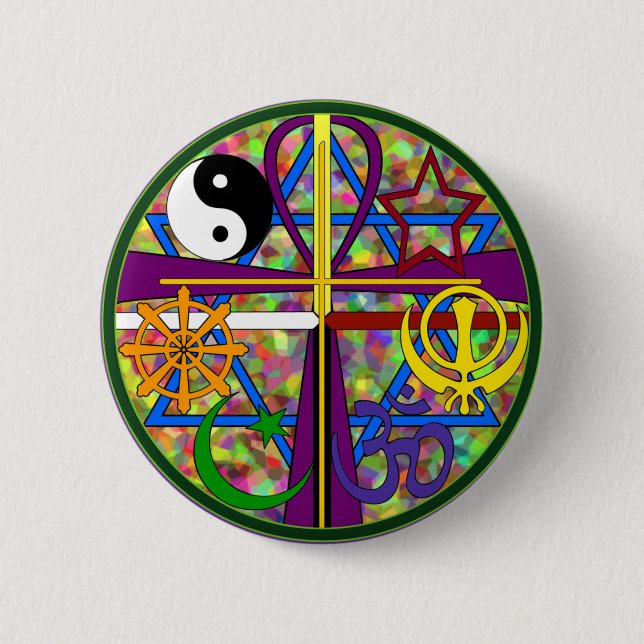 Unity Spiritual Symbols 6 Cm Round Badge (Front)