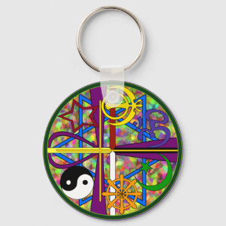 Unity Spiritual Symbols Key Ring
