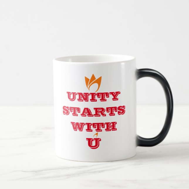 UNITY STARTS WITH U (orange fire) & Logo Magic Mug (Right)