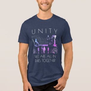 "Unity, Together" Inspiration Magenta Blue White Tri-Blend Shirt