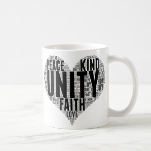 Unity Wordcloud Be Kind Stop Bullying Orange Unity Coffee Mug