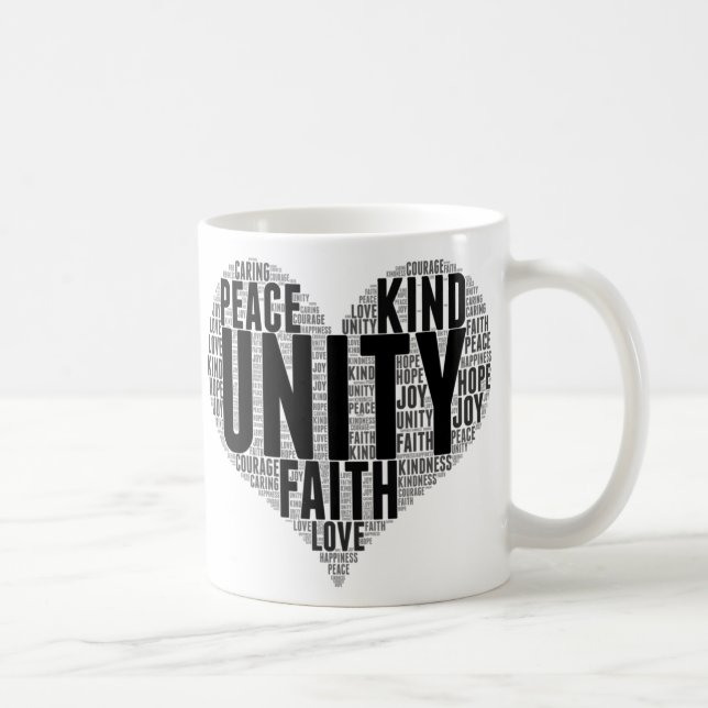 Unity Wordcloud Be Kind Stop Bullying Orange Unity Coffee Mug (Right)