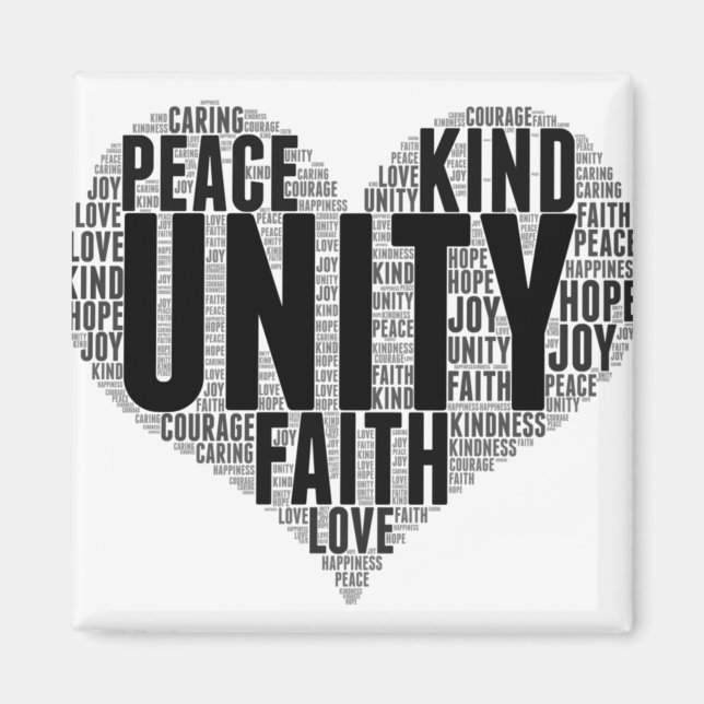 Unity Wordcloud Be Kind Stop Bullying Orange Unity Magnet (Front)