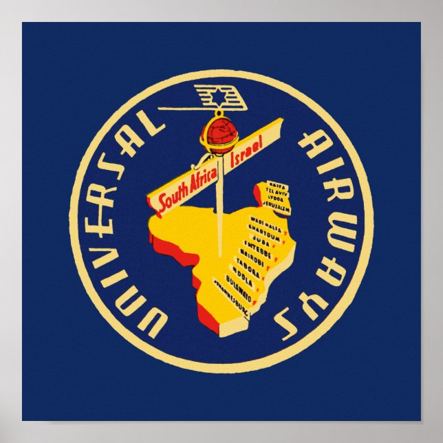 Universal Airways ~ South Africa to Israel Poster (Front)