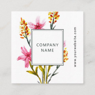 Universal business card with botanic flower.