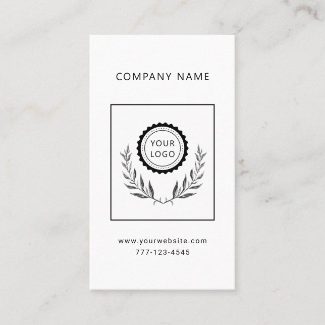 Universal business card with botanic flower. (Front)