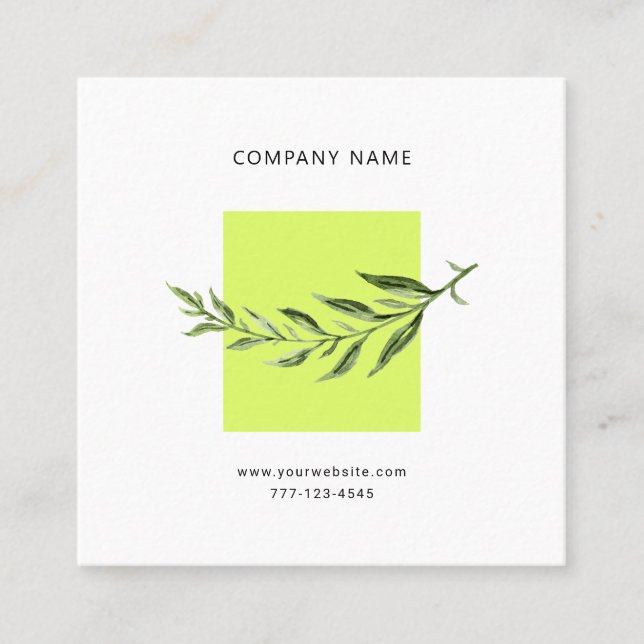 Universal business card with botanic flower. (Front)