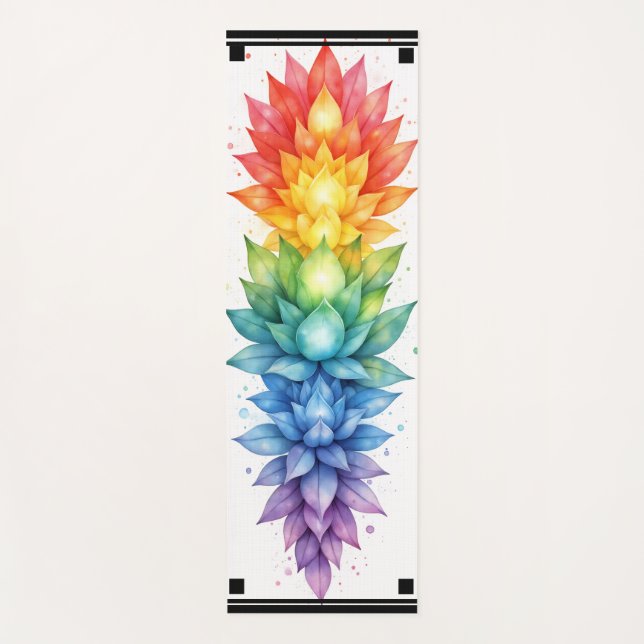 Universal Chakra Yoga Mat – Rainbow Energy (Front)
