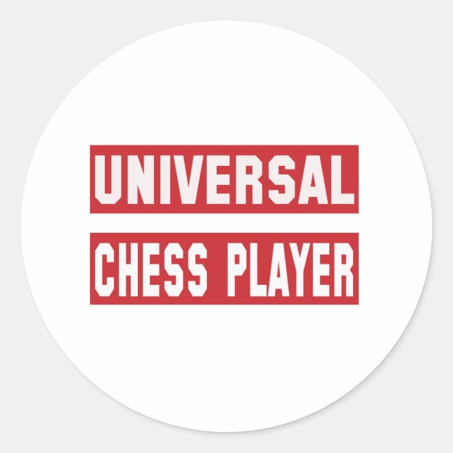 Universal Chess player. Classic Round Sticker (Front)