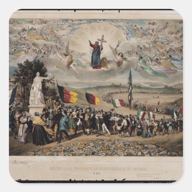 Universal Democratic and Social Republic, 1848 Square Sticker (Front)