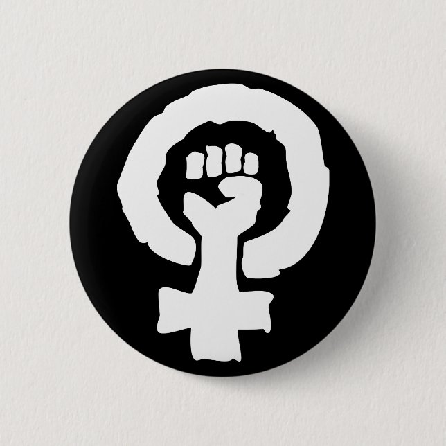 Universal Female symbol Solidarity hand 6 Cm Round Badge (Front)