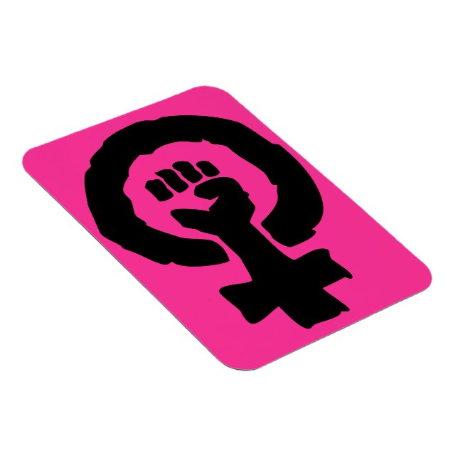 Universal Female symbol Solidarity hand Hot Pink Magnet (Right Side)