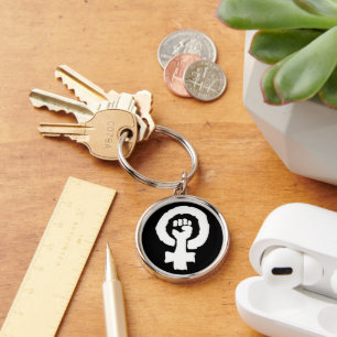 Universal Female symbol Solidarity hand Key Ring