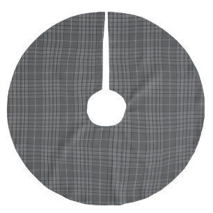 Universal Grey Granite Tartan Plaid Brushed Polyester Tree Skirt