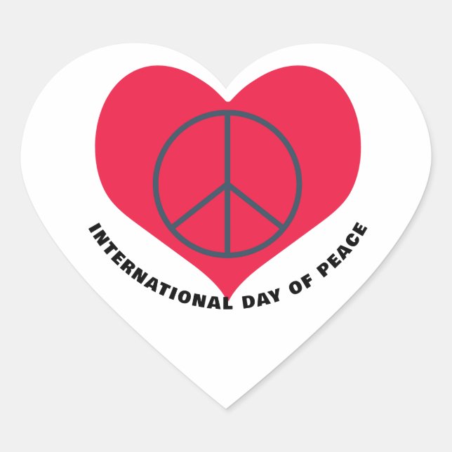 Universal Harmony, International Day of Peace Clas Heart Sticker (Front)