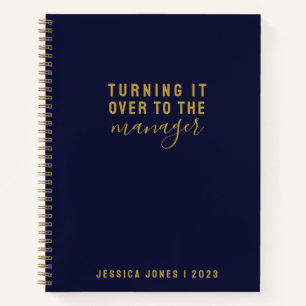 Universal Manager Elegant Blue Law of Attraction  Notebook