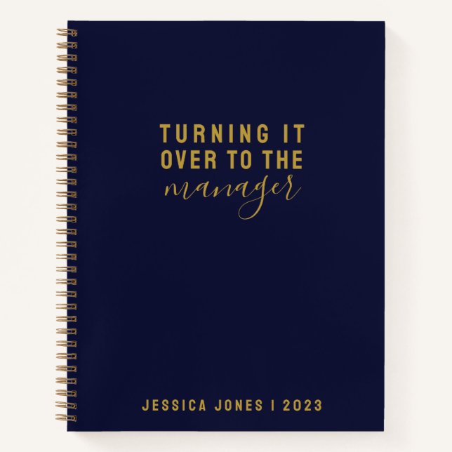 Universal Manager Elegant Blue Law of Attraction  Notebook (Front)