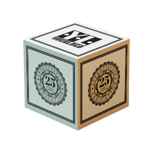 Universal milestone employee anniversary award cube