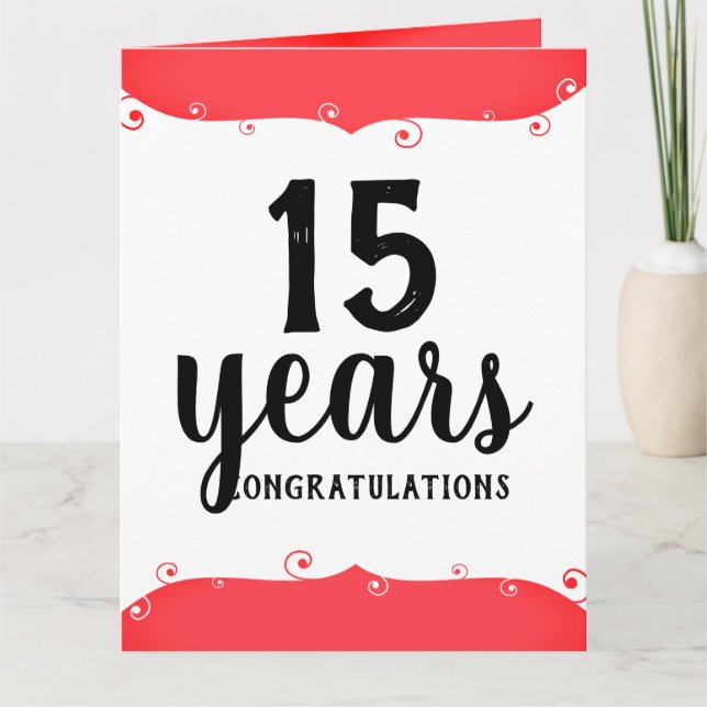 Universal milestone employee anniversary card (Front)