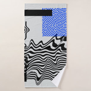 Universal Modern Geometric Shapes Set. Chaotic Gli Bath Towel