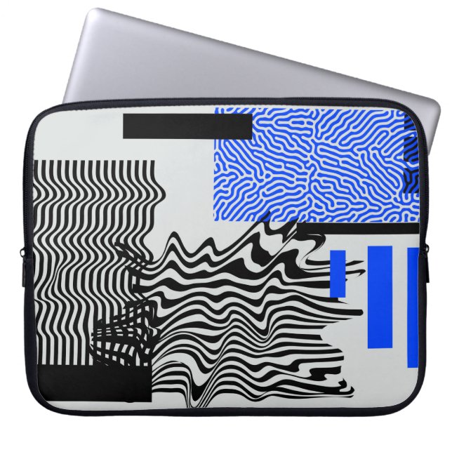 Universal Modern Geometric Shapes Set. Chaotic Gli Laptop Sleeve (Front)