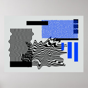 Universal Modern Geometric Shapes Set. Chaotic Gli Poster