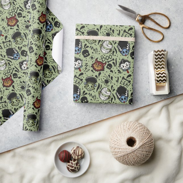 Universal Monsters- Green Wrapping Paper (Crafts)