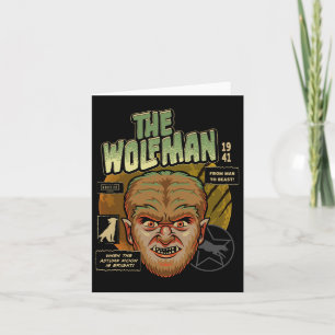 Universal Monsters The Wolf Man Vintage Halloween  Card