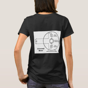 Universal Motor Diagram on Back of Women's T Shirt