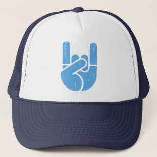 Universal Rock Hand -blue Trucker Hat