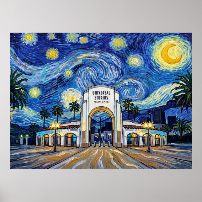 Universal Studios Gate Starry Night Historical Lan Poster (Front)