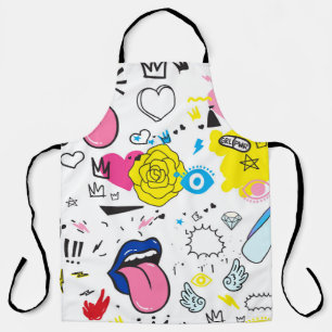 Universal trend hand drawing seamless pattern. Tre Apron