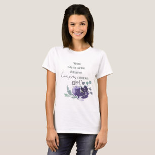UNIVERSE CONSPIRES YOU TO ACHIEVE INK BLUE FLORAL T-Shirt