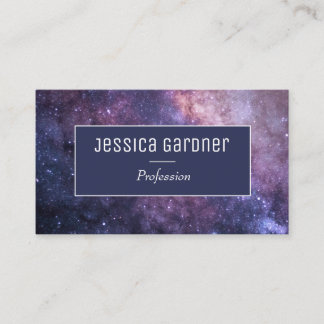 Universe Cosmic Galaxy Dark Purple Elegant Modern Business Card