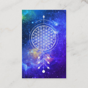 *~* Universe Flower of Life Yoga Massage Reiki Business Card
