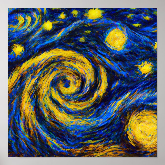 Universe Galaxy in Van Gogh Style Poster (Front)