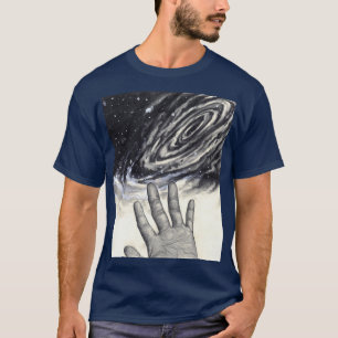 Universe Hand Reaching for the Stars Illustration T-Shirt