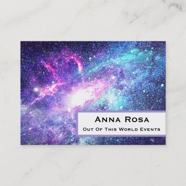 ** Universe Nebula Galaxy Cosmic Space Business Card (Front)