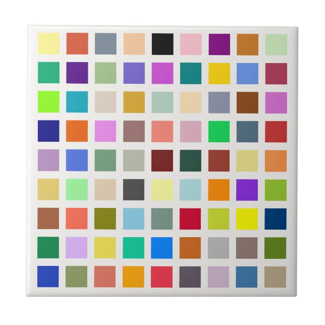 Universe of Colours, the rainbow & more - 81 shade Ceramic Tile (Front)
