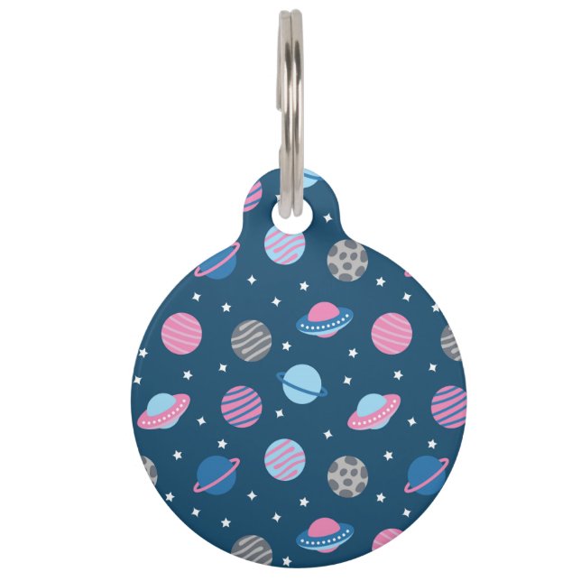 Universe & Planets Pattern Pet Tag (Front)